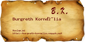 Burgreth Kornélia névjegykártya
